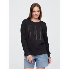 GAP - Poleron Logo Sin Cierre Mujer Negro