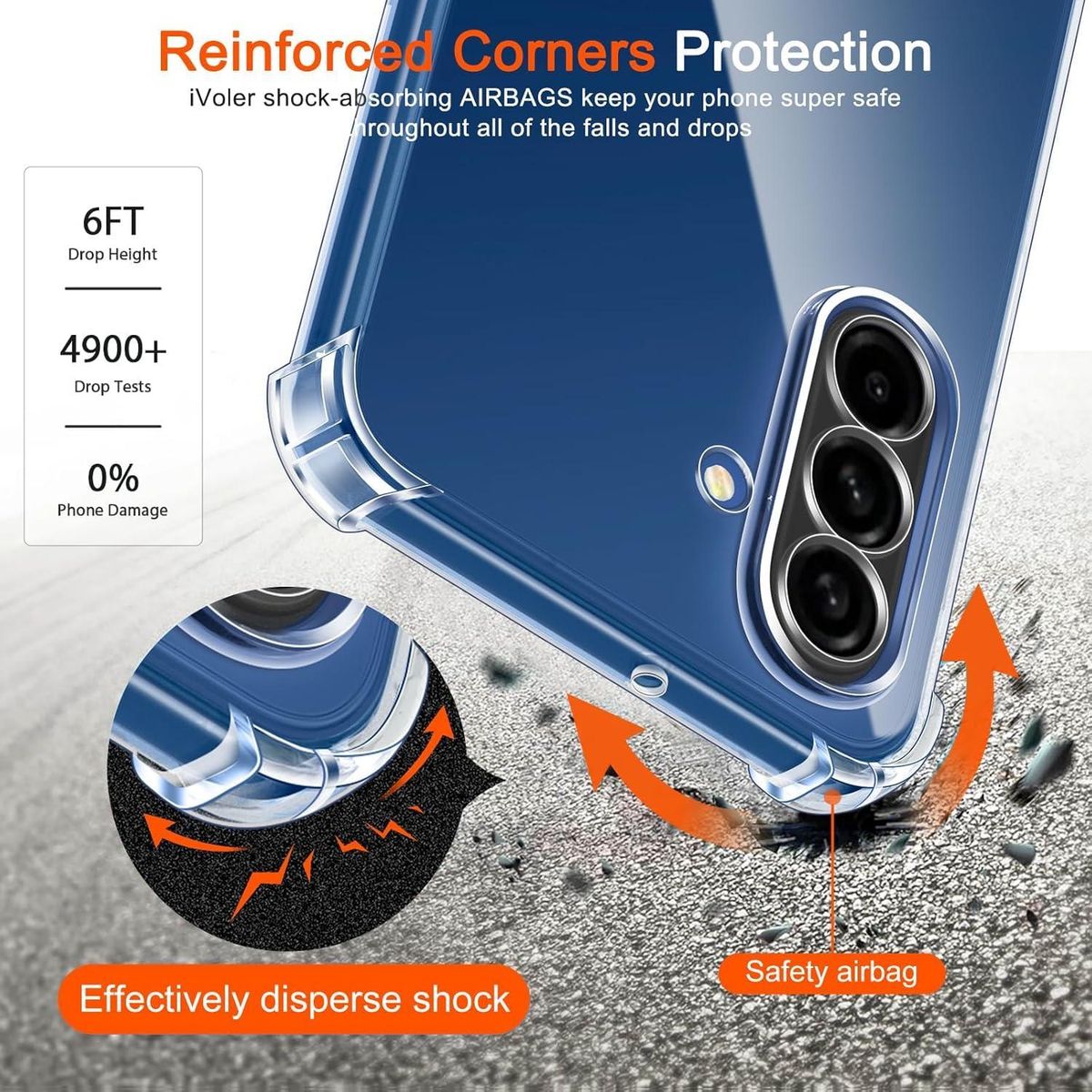 GENERICO - Carcasa Antishock  transparente para Samsung A17 + Lamina Completa - Agua
