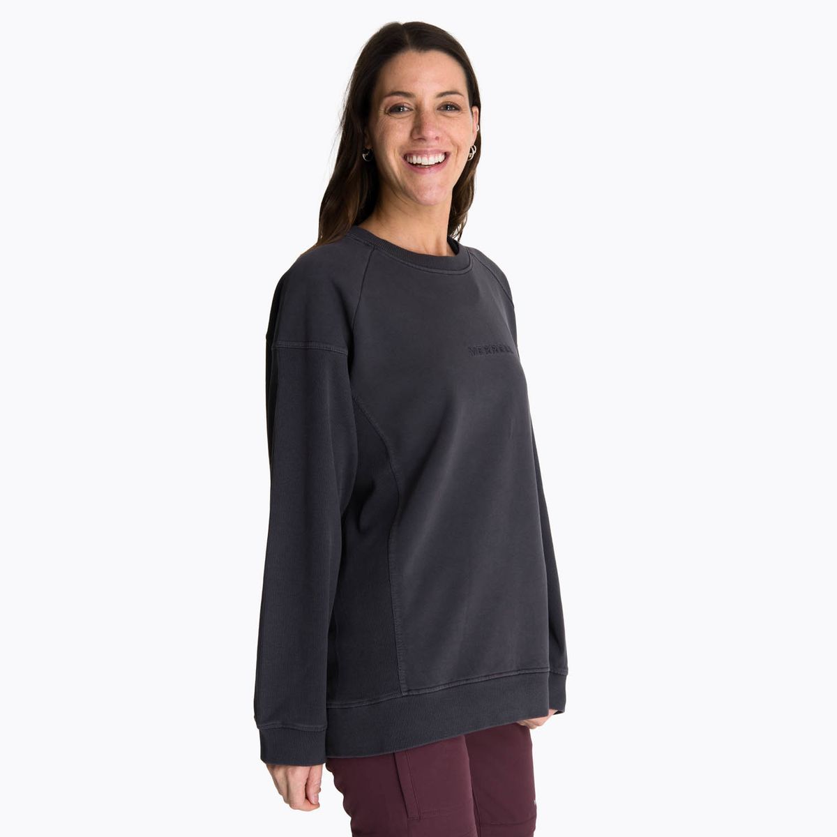 MERRELL - Poleron Mujer Crewneck Pokiha Gris Oscuro MERRELL