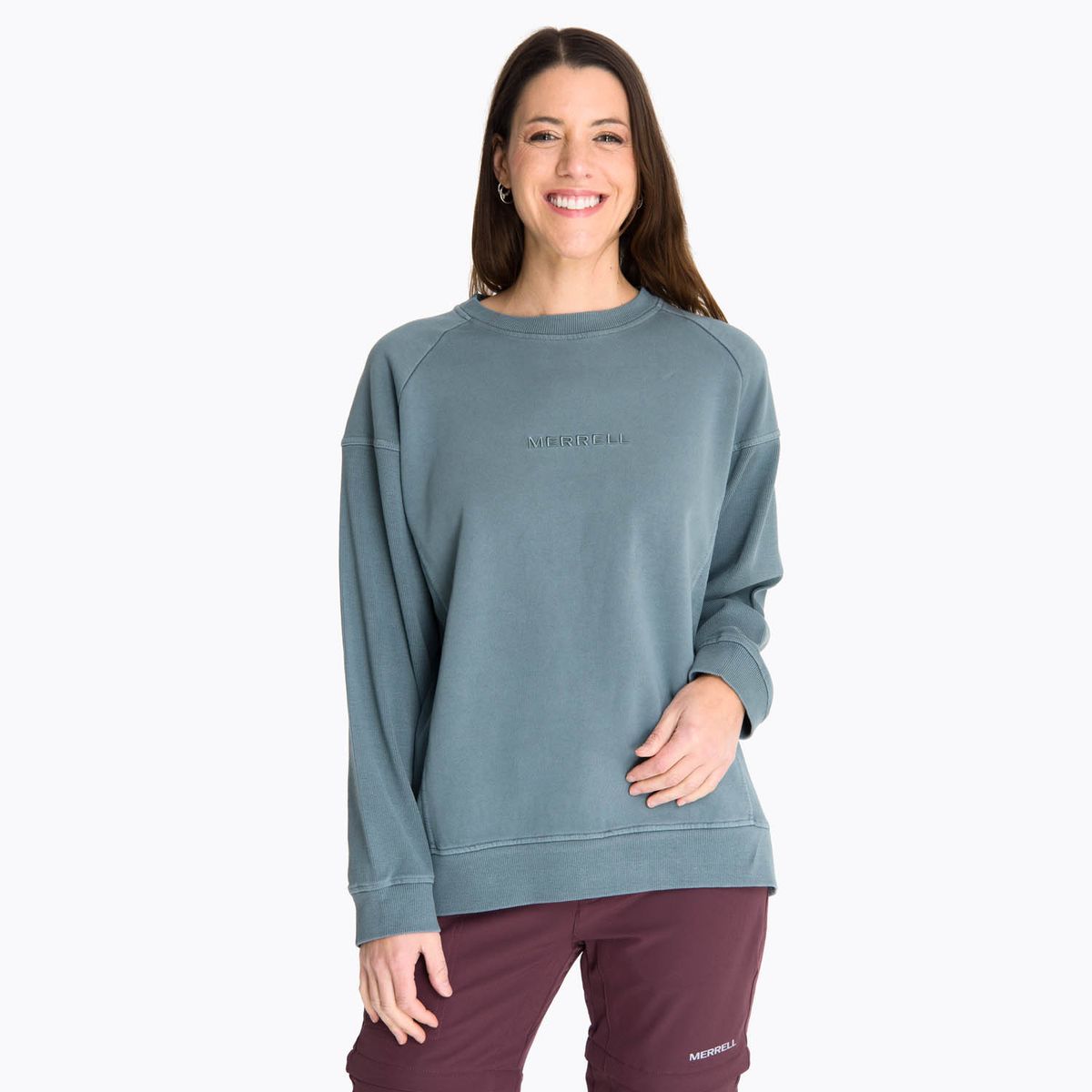 MERRELL - Poleron Mujer Crewneck Pokiha Verde Musgo MERRELL