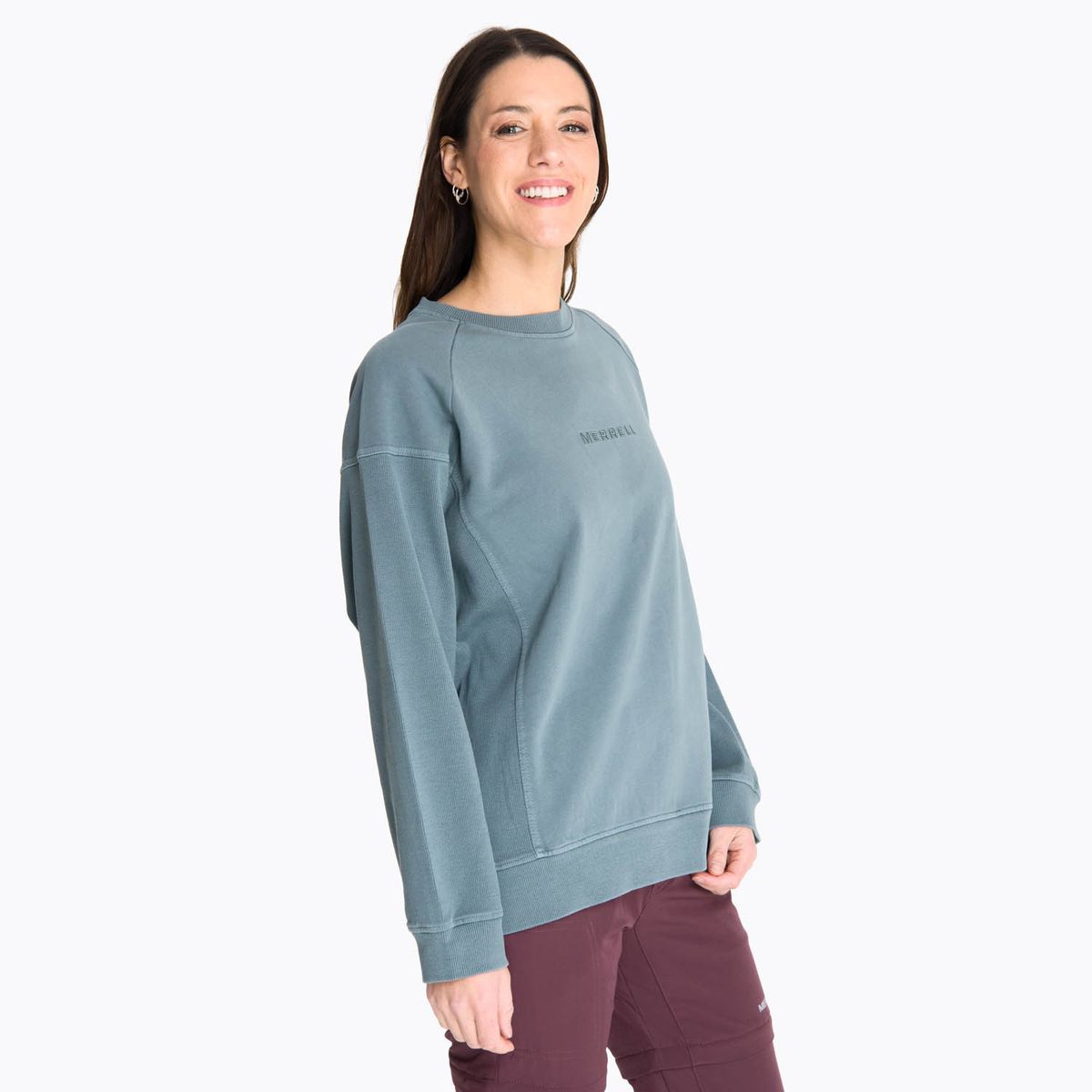 MERRELL - Poleron Mujer Crewneck Pokiha Verde Musgo MERRELL