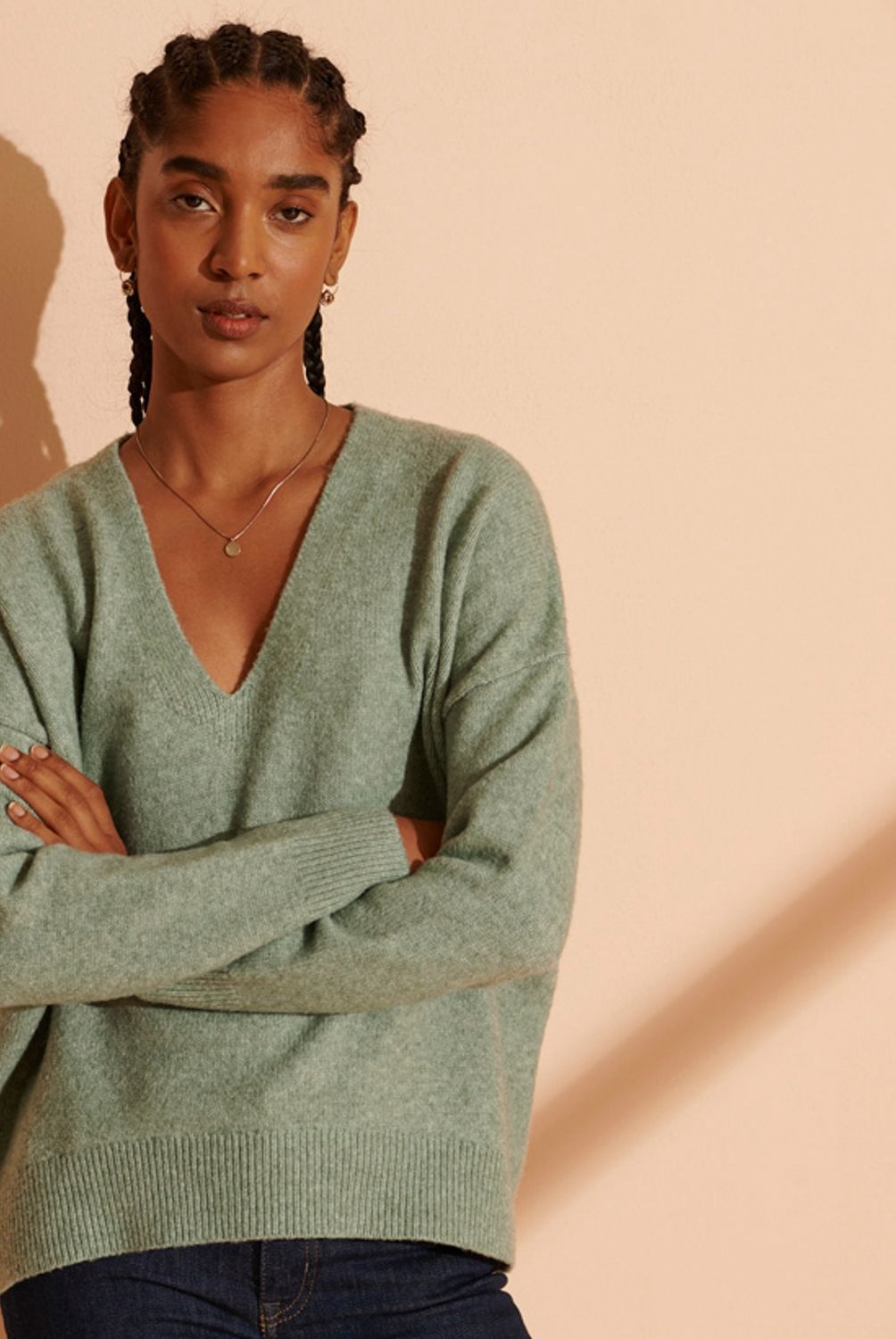 SUPERDRY - Sweater Holgado Con Cuello V Mujer
