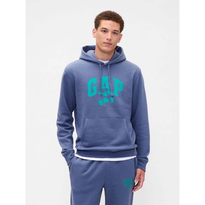 GAP - Poleron Gap Logo Po Con Gorro Sin Cierre Hombre Azul