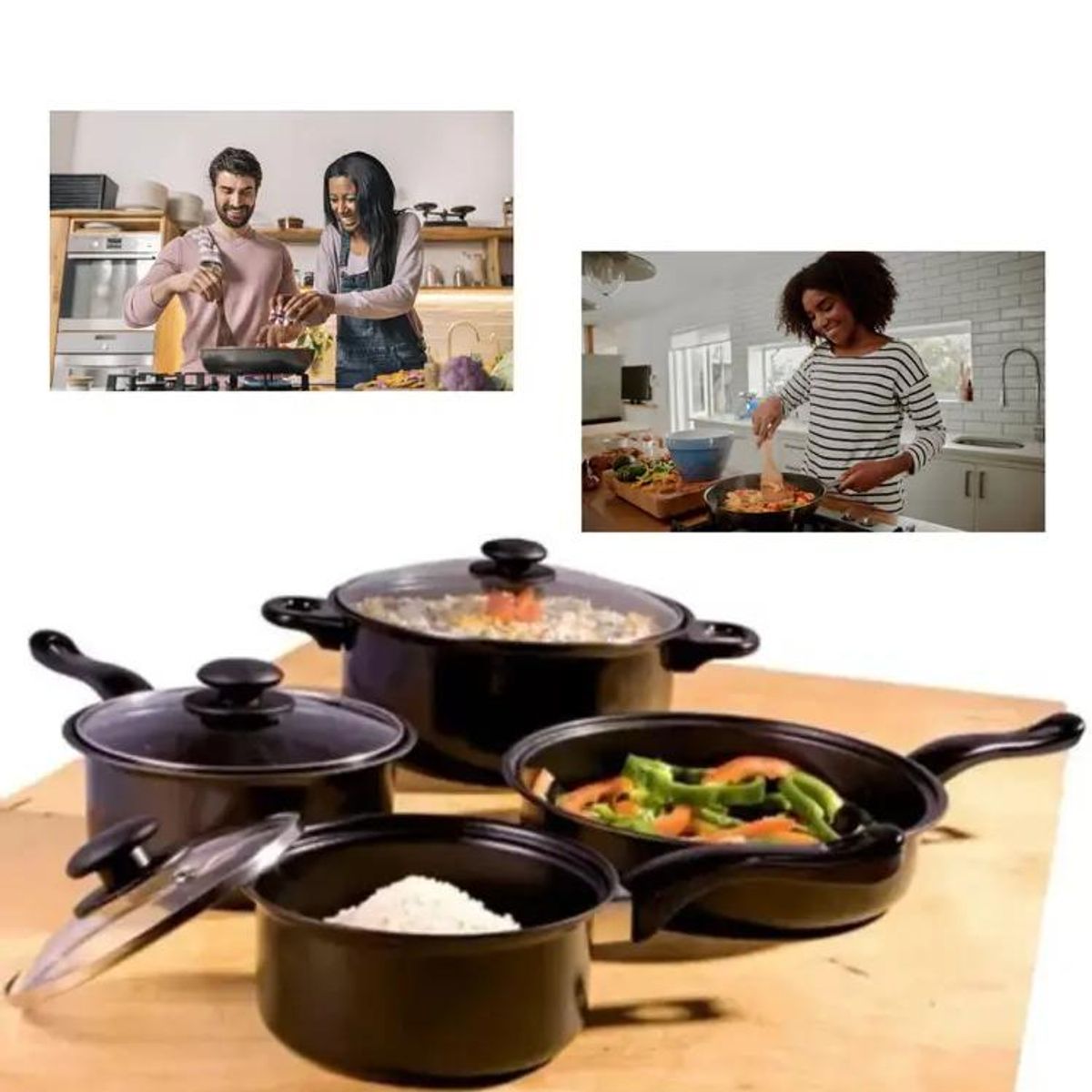 GENERICO - Set De Cocina Ollas Sarten 10 Piezas