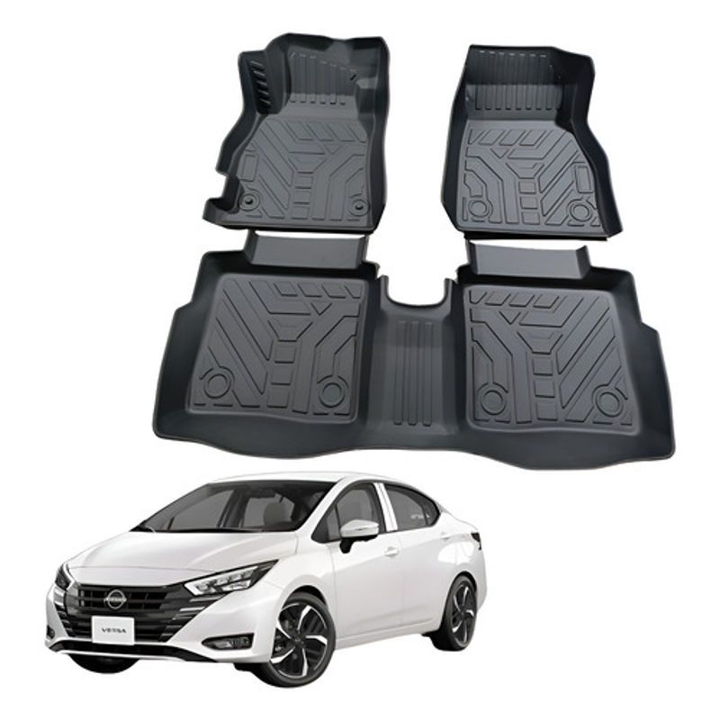 OEM - Kit Pisos Rígidos Calce Perfecto Nissan Versa 2021 - 2025+ Negro