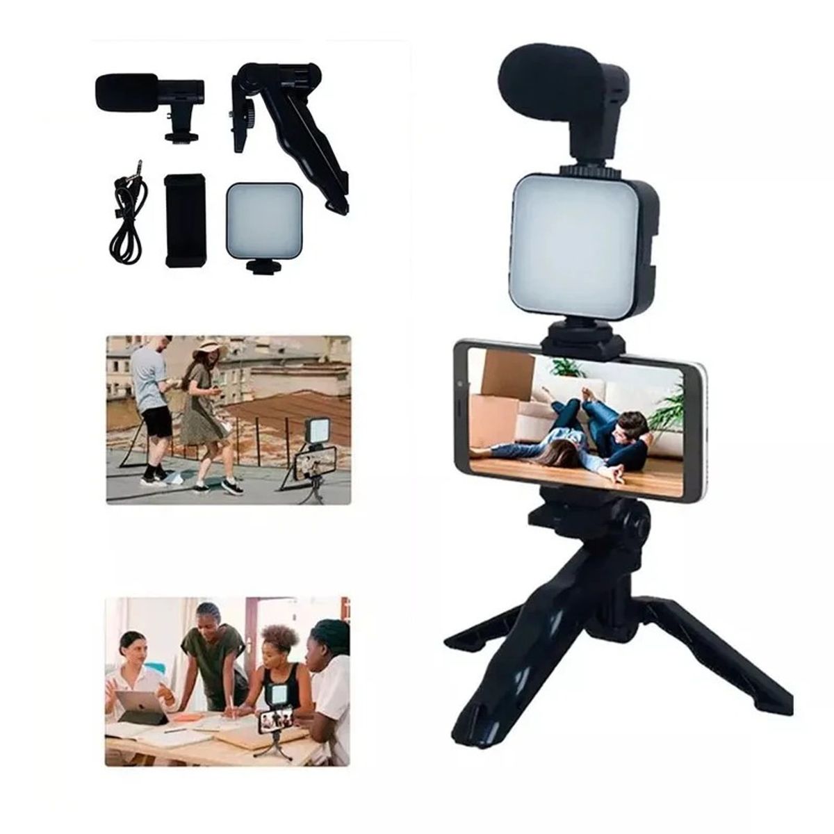 GENERICO - Tripode De Celular Con Luz y Microfono Control remoto