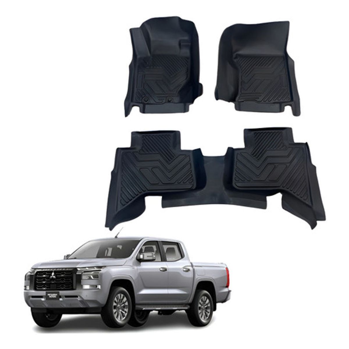 OEM - Kit Pisos Rígidos Calce Perfecto Mitsubishi L200 2024-2026+ Negro