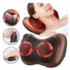 GENERICO - Almohada Masaje Eléctrico Lumbar Cuello y Espalda Auto y Casa