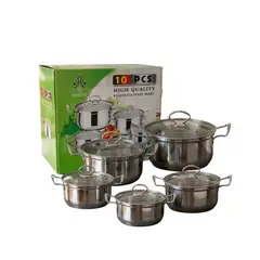 GENERICO - Juego De Ollas Bateria 10 Piezas Acero Inoxidable Antiadherente