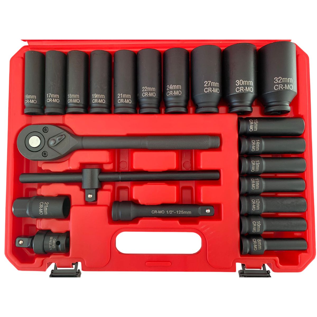 GENERICO - Set Kit Dados de Impacto cuadrante 12 profesional de Cromo Molibdeno