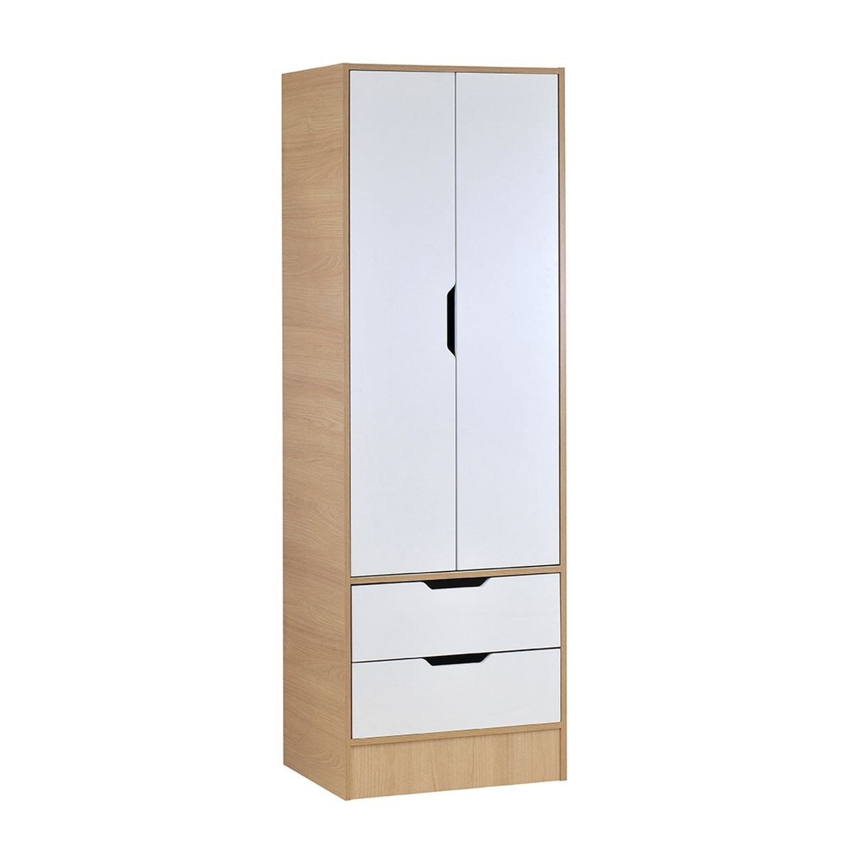 MOBIKIT - Closet 2 Puertas 2 Cajones Misuri Carvalo Blanco Mobikit