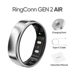 RINGCONN - Anillo inteligente Gen 2 Air Galaxy Silver, Tamaño 10