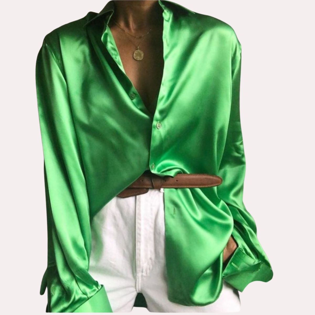 ARRAKASTA - Blusa larga satinada ML