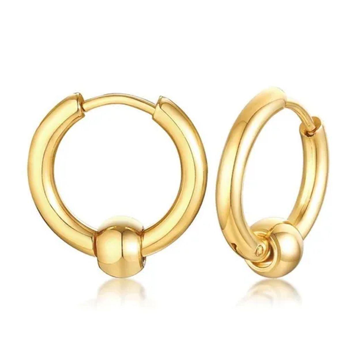 GENERICO - Aros Punk Hombre Mujer Gold Manba Earing Moda