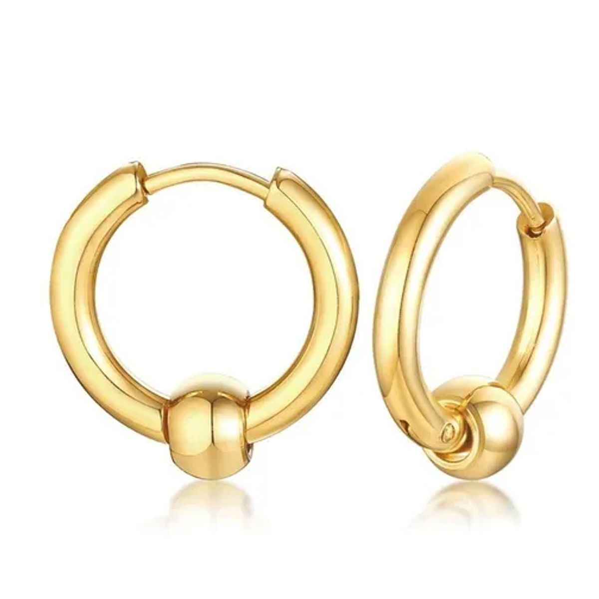 GENERICO - Aros Punk Hombre Mujer Gold Manba Earing Moda