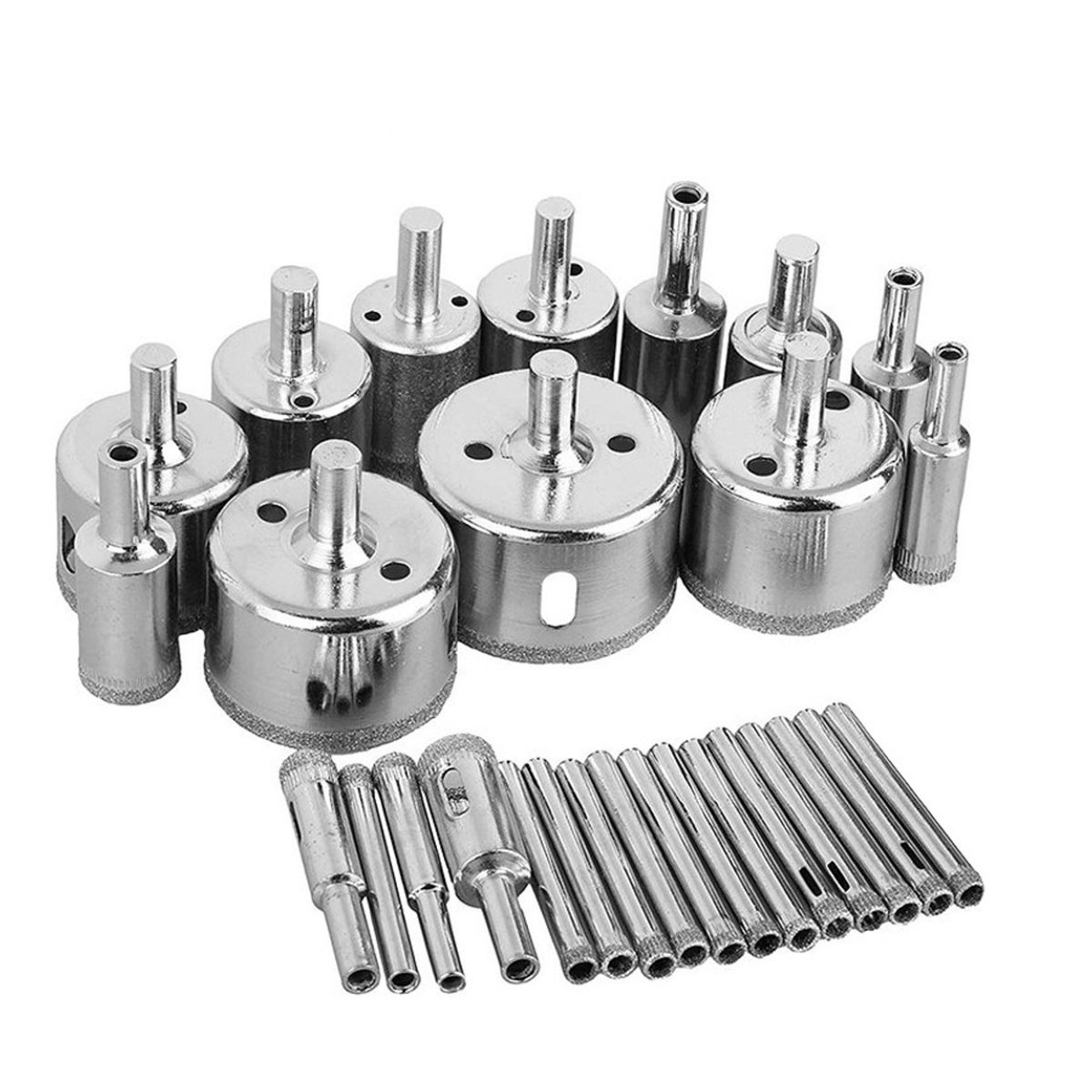 GENERICO - BROCAS COPA PARA CERÁMICOS MÁRMOL VIDRIO PIEDRA 28 PZ 6-50MM