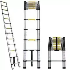 GENERICO - ESCALERA TELESCOPICA SOPORTA 150KG ALUMINIO RETRÁCTIL 32 M
