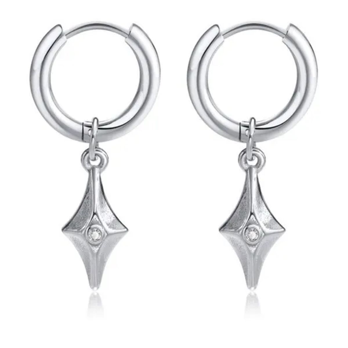 GENERICO - Aros Punk Rock Geometrico Hombre Mujer Black And Silver