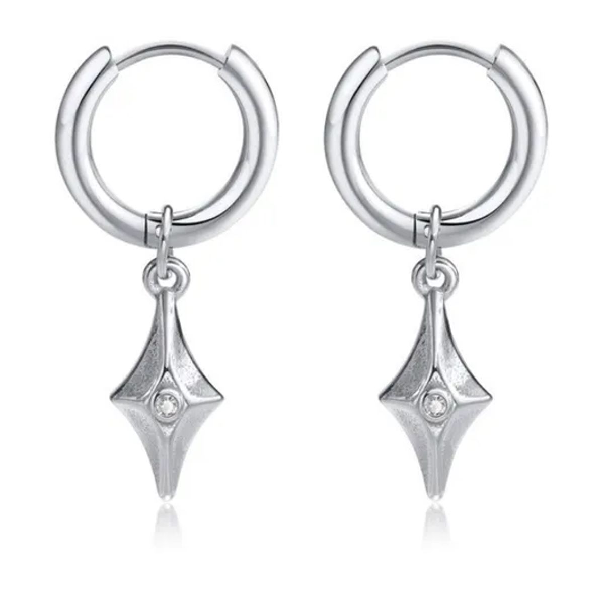 GENERICO - Aros Punk Rock Geometrico Hombre Mujer Black And Silver