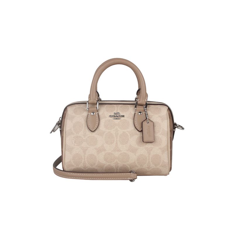 COACH - COACH Bolso de hombro cruzado para mujer de PVC con detalles de cuero