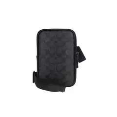 COACH - Bolso de hombro cruzado para hombre de PVC con detalles de cuero