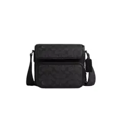 COACH - Bolso bandolera de PVC y cuero para hombre