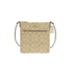 COACH - Outlet Bolso de hombro cruzado para mujer de PVC con detalles de cuero