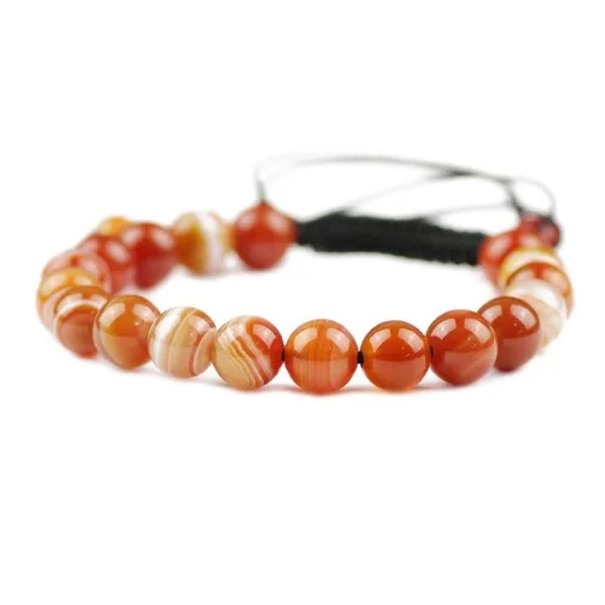 GENERICO - Pulsera Piedra Agata Naranja Hombre Mujer Moda Royal Madriz