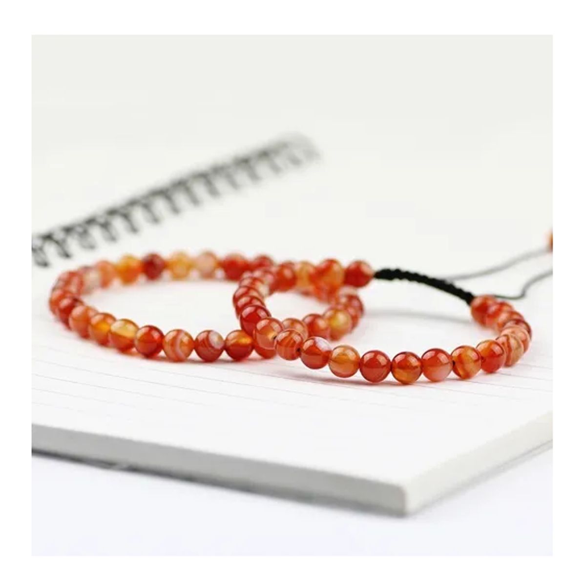 GENERICO - Pulsera Piedra Agata Naranja Hombre Mujer Moda Royal Madriz