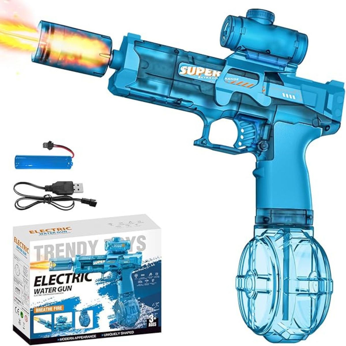 Pistola de Agua Infantil Recargable Tipo Ametralladora, marca MOVI - Foto Principal