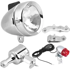 KUANGYE - Luz Faro Bicicleta Vintage Con Dínamo 12v 6w Con Luz Trasera