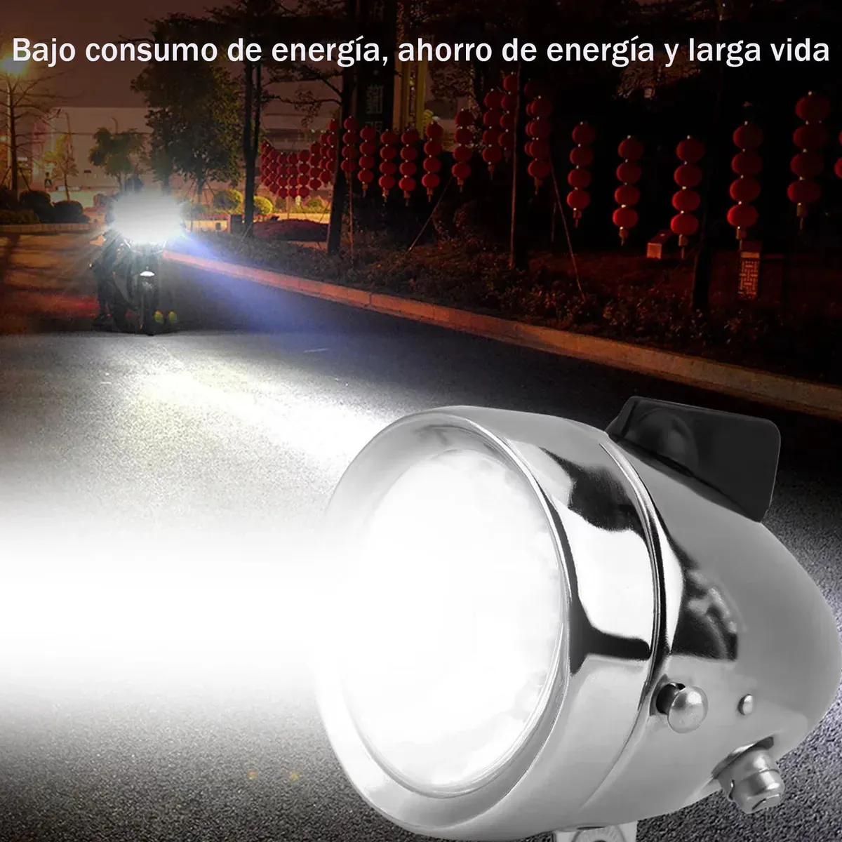 KUANGYE - Luz Faro Bicicleta Vintage Con Dínamo 12v 6w Con Luz Trasera