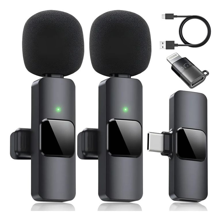 2 Microfonos Lavalier Solapa Inalambrico Compatible iPhone
