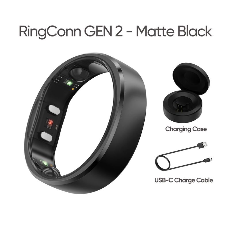 GENERICO - Anillo inteligente RingConn Gen 2 Matte Black, Tamaño:9
