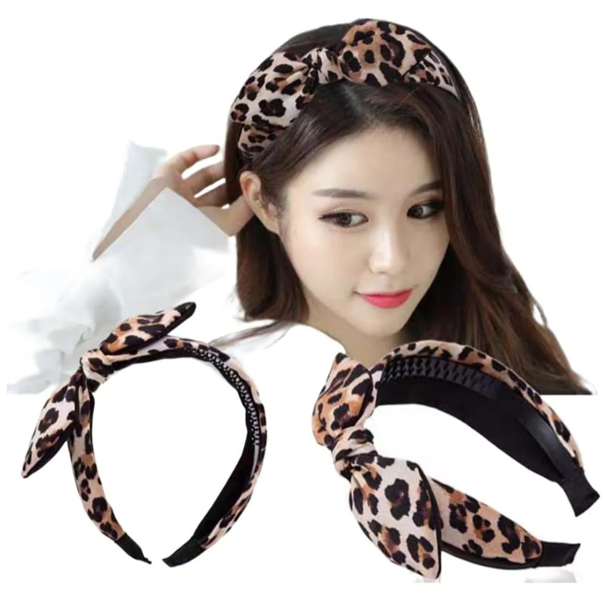 GENERICO - Cintillo Animal Print  Con Lazo