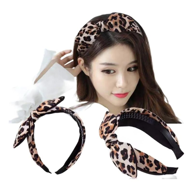 GENERICO - Cintillo Animal Print  Con Lazo