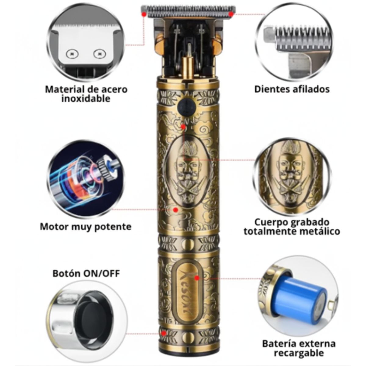 GENERICO - Rasuradora Recargable De Barbero Premium