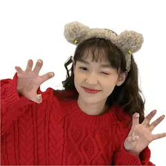 GENERICO - Cintillo Con Orejas De Oso Beige