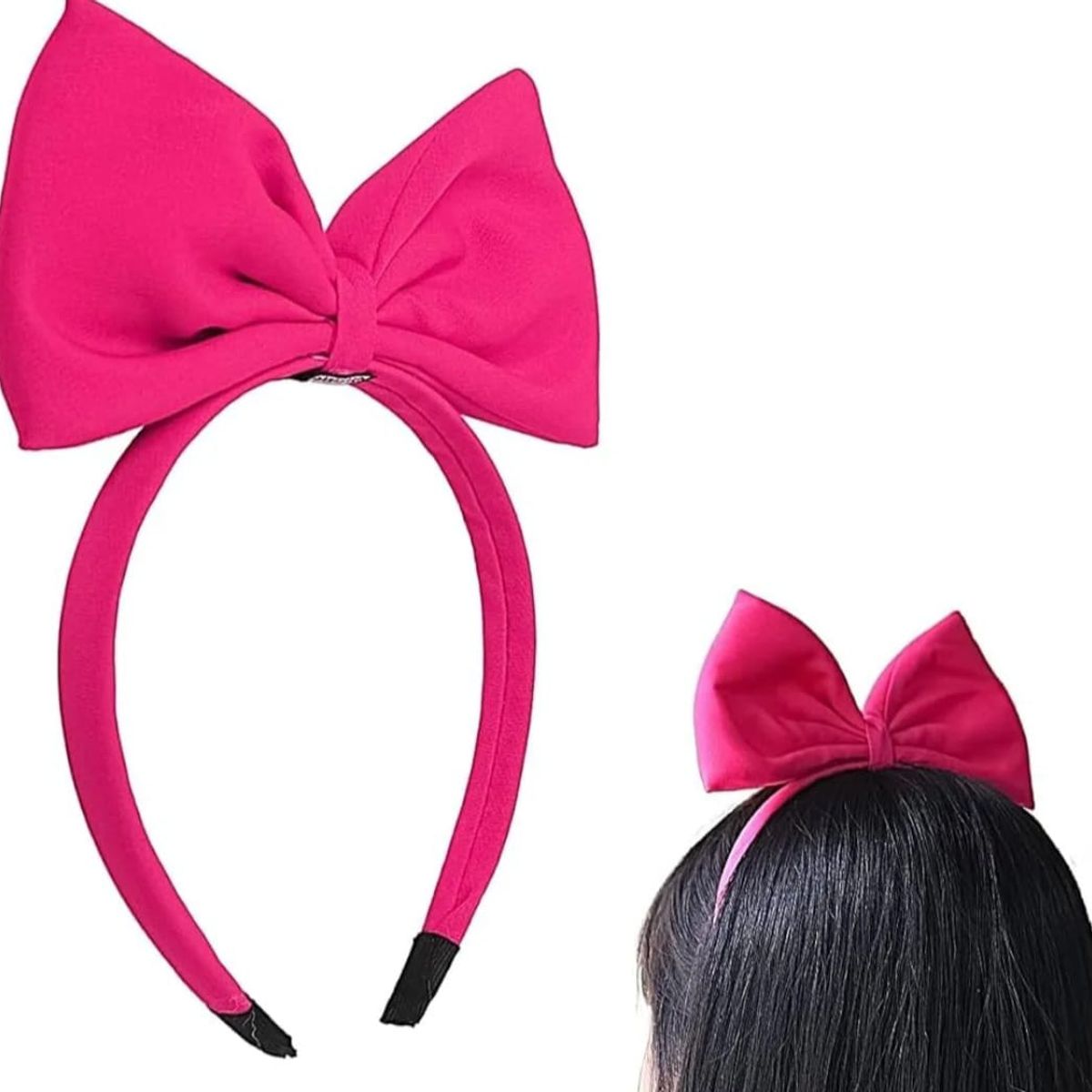 GENERICO - Cintillo Lazo Grande Diadema Lazo Niñas Fucsia