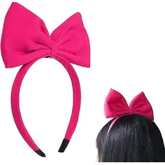 GENERICO - Cintillo Lazo Grande Diadema Lazo Niñas Fucsia