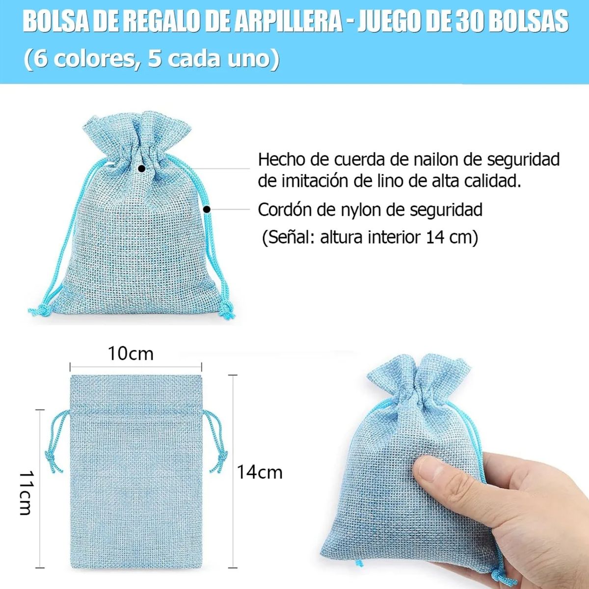 KINDA NICE - Bolsa De Lino Con Cordón Para Guardar Joyas, Paquete De 30