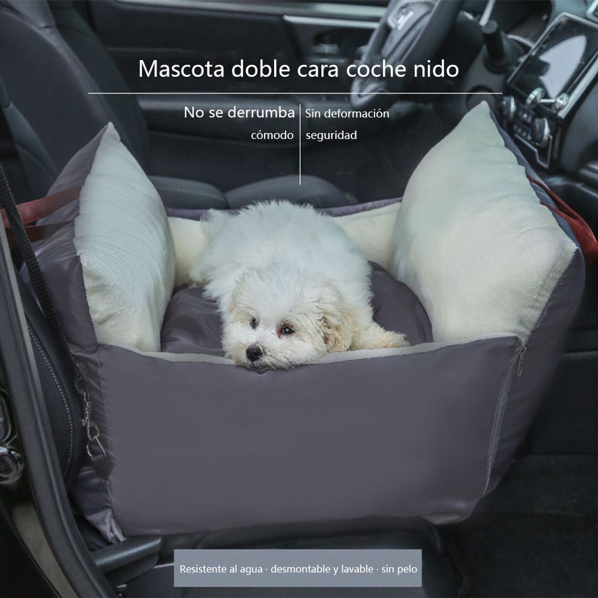 KINDA NICE - Asiento De Auto Para Gato Y Perro Pequeño Premium Lavable