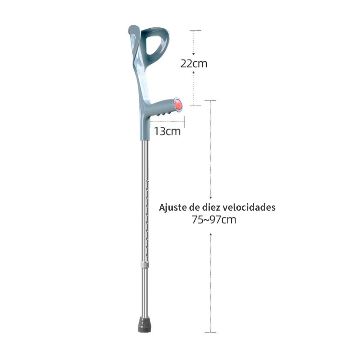 KINDA NICE - Muleta De Rehabilitación De Aleación De Aluminio Medio Codo