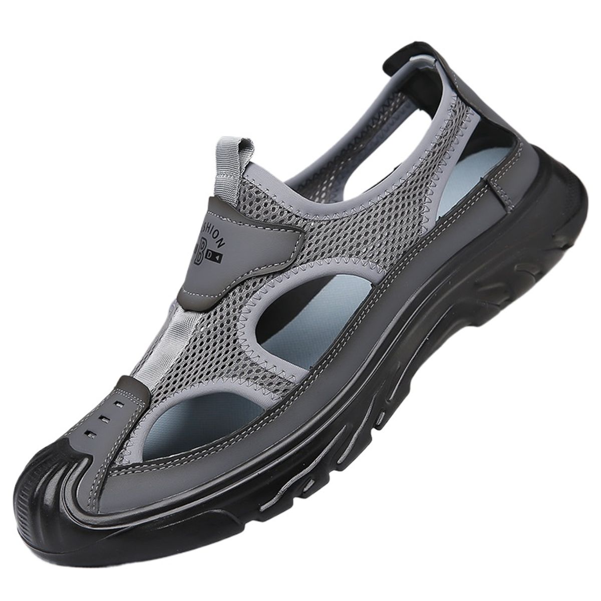 TIOZONEY - Sandalias caladas para hombre-Gris