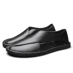 TIOZONEY - Sandalias caladas para hombre-Negro