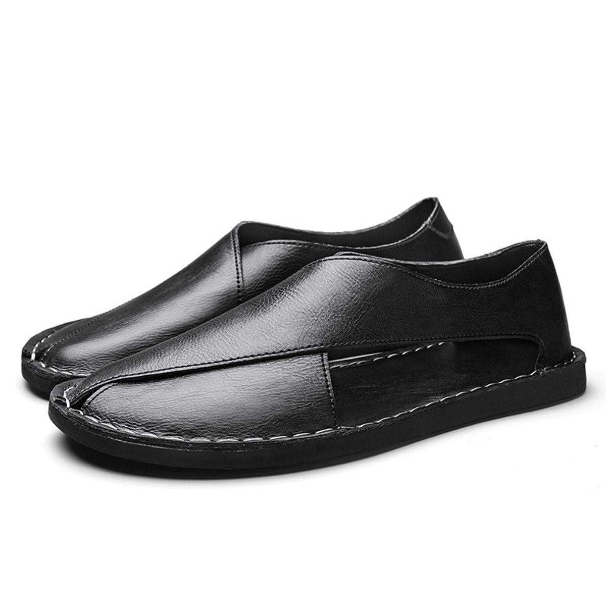 TIOZONEY - Sandalias caladas para hombre-Negro