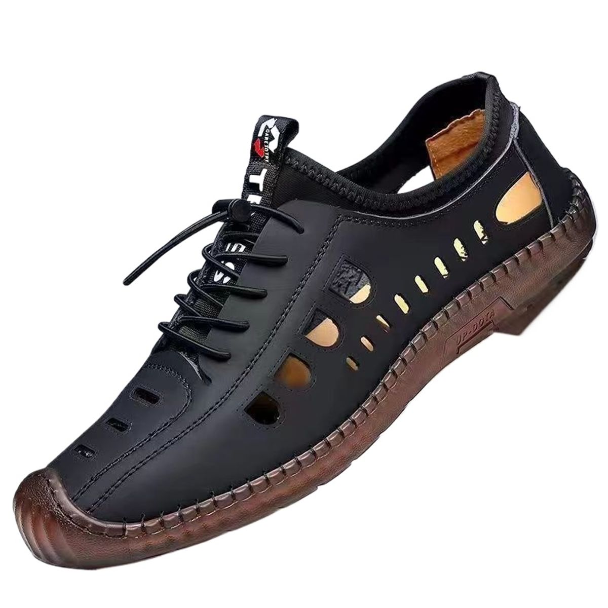 TIOZONEY - Sandalias abiertas para hombre-Negro