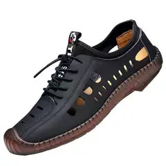 TIOZONEY - Sandalias abiertas para hombre-Negro