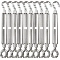 KUANGYE - 12 Pcs Gancho De Tensor De Alambre M10 Galvanizado Piola Acero