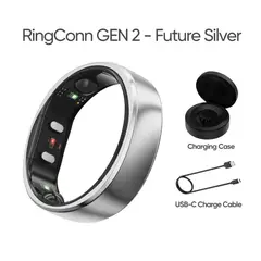 RINGCONN - Anillo inteligente Gen 2 Future Silver, Tamaño: 6
